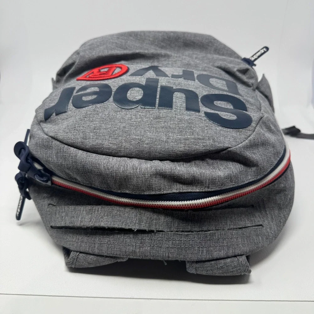 Superdry Japan Outdoor Originals Backpack Grey Blue Red Laptop Bag Commuter Pack